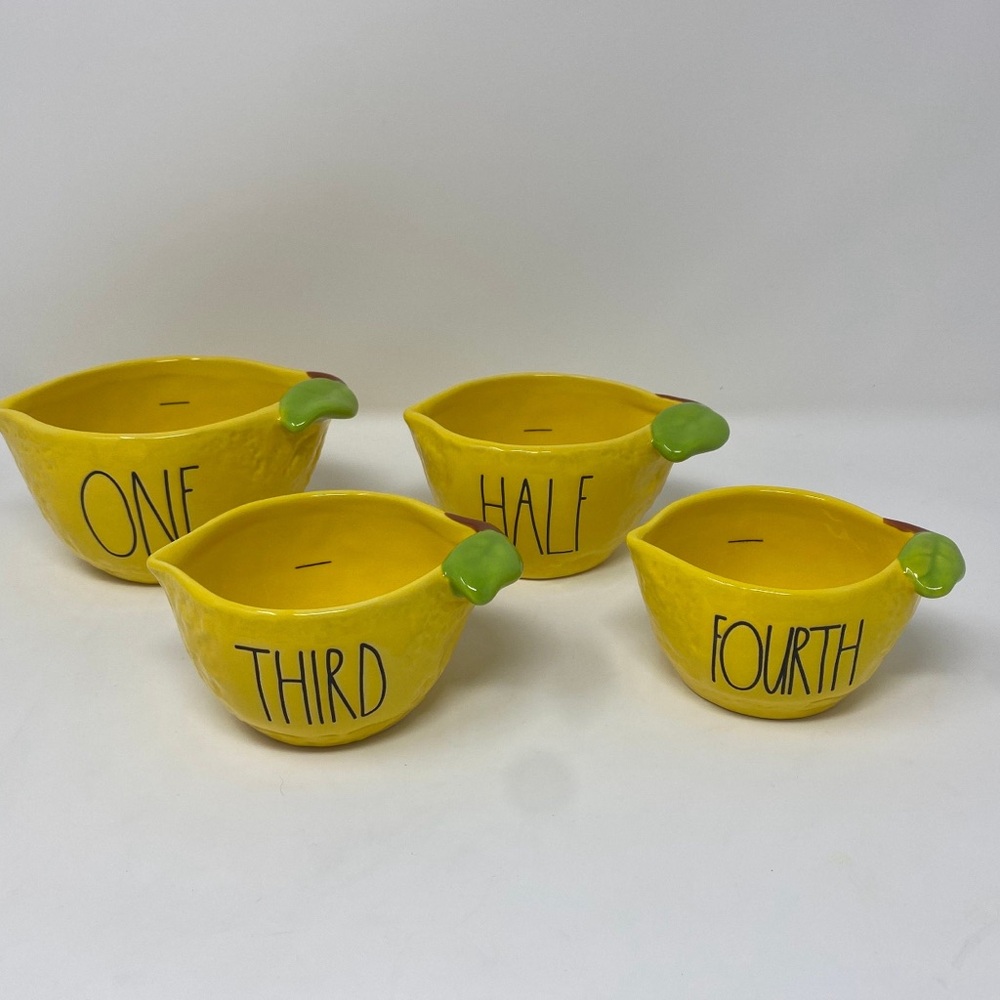 NEW Rae Dunn Ceramic Yellow Lemon Measuring Cup Set ๐ - Picture 3 of 5